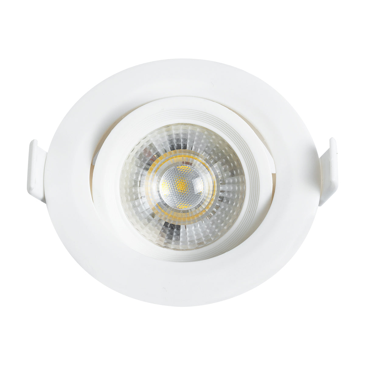 GloboStar® DE VALERA 60183 Χωνευτό LED Κινούμενο Spot Downlight 5W 500lm 45° AC 220-240V IP44 Φ9cm x Υ4cm - Στρόγγυλο - Λευκό - Φυσικό Λευκό 4500K - Bridgelux Chip - TÜV Certified Driver - 5 Χρόνια Εγγύηση