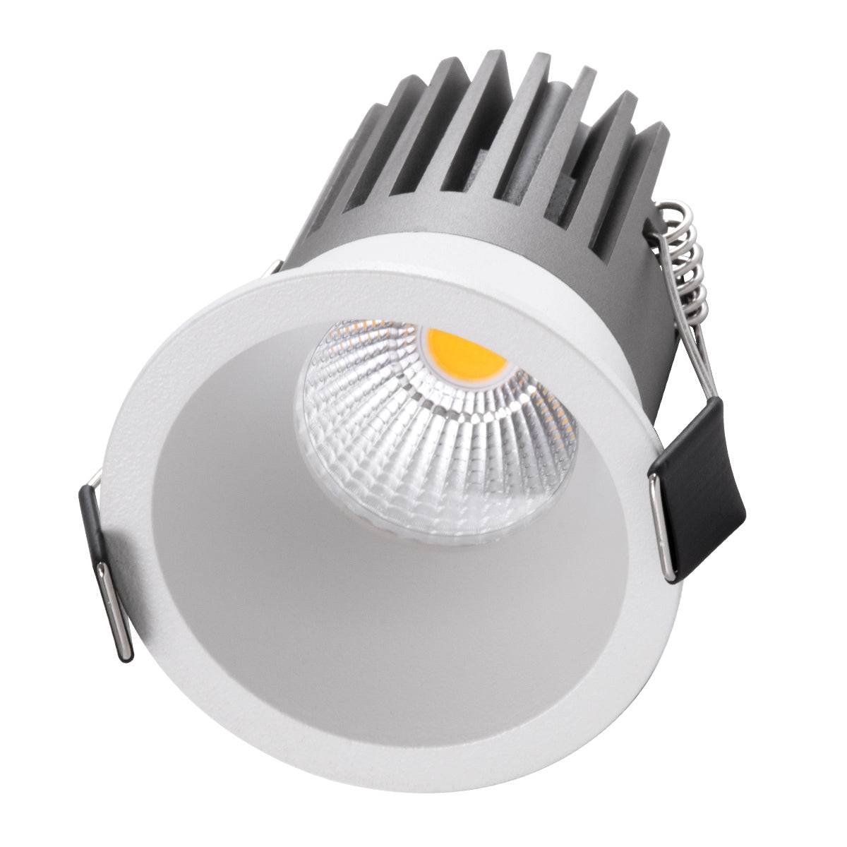 GloboStar® MICRO-B 60242 Χωνευτό LED Spot Downlight TrimLess Φ6cm 7W 910lm 38° AC 220-240V IP20 Φ6 x Υ7.8cm - Στρόγγυλο - Λευκό - Φυσικό Λευκό 4500K - Bridgelux COB - 5 Years Warranty - ledmania.gr