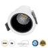 GloboStar® PLUTO-S 60246 Χωνευτό LED Spot Downlight TrimLess Φ6.4cm 7W 910lm 38° AC 220-240V IP20 Φ6.4 x Υ4.9cm - Στρόγγυλο - Λευκό με Μαύρο Κάτοπτρο & Anti-Glare HoneyComb - Φυσικό Λευκό 4500K - Bridgelux COB - 5 Years Warranty - ledmania.gr