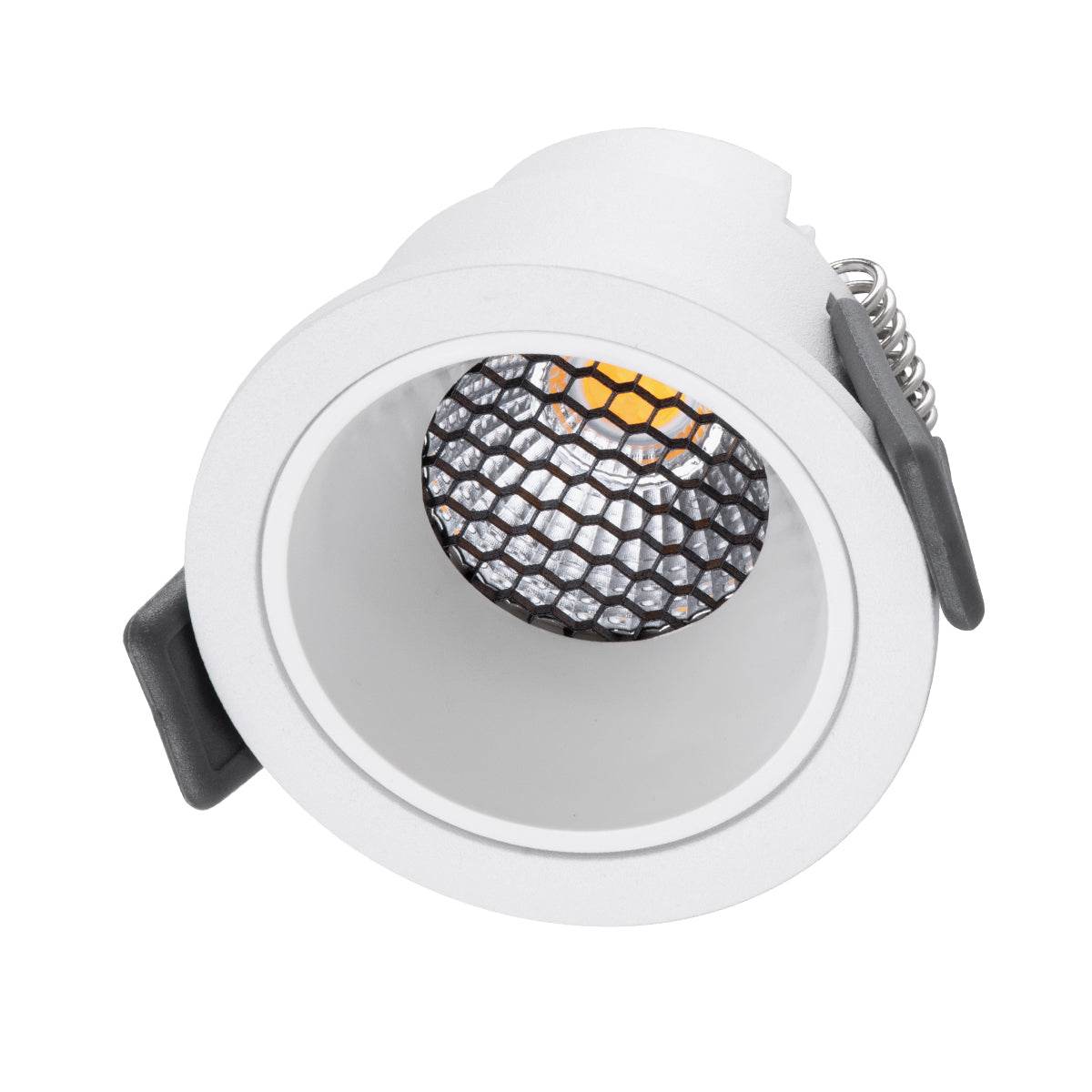 GloboStar® PLUTO-S 60248 Χωνευτό LED Spot Downlight TrimLess Φ6.4cm 7W 910lm 38° AC 220-240V IP20 Φ6.4 x Υ4.9cm - Στρόγγυλο - Λευκό & Anti-Glare HoneyComb - Φυσικό Λευκό 4500K - Bridgelux COB - 5 Years Warranty - ledmania.gr