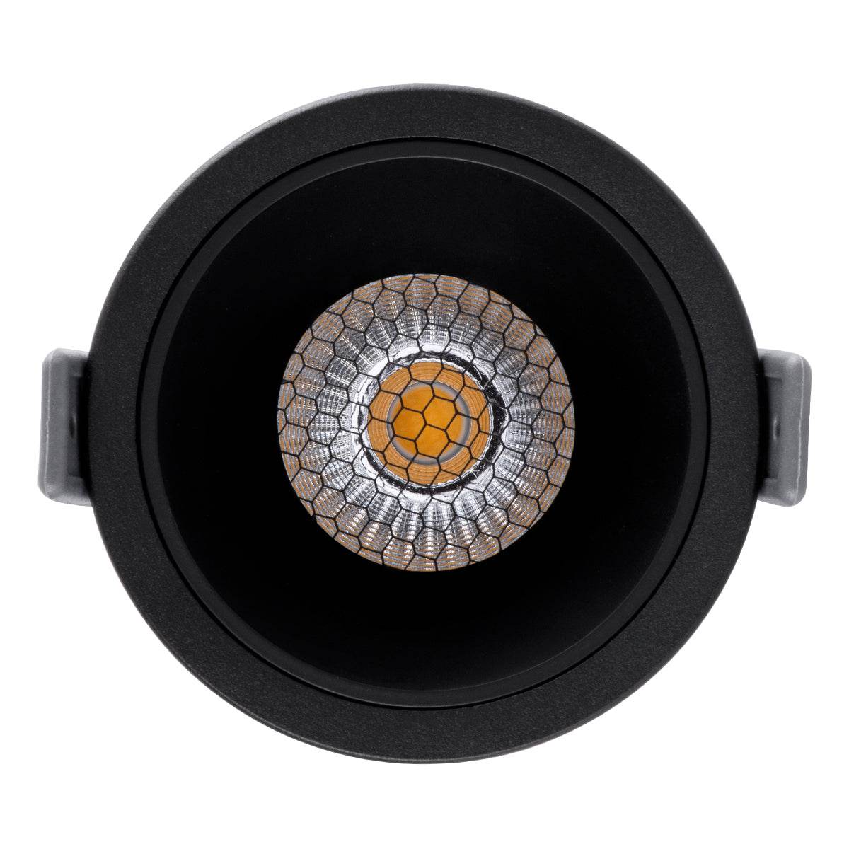 GloboStar® PLUTO-M 60256 Χωνευτό LED Spot Downlight TrimLess Φ8.4cm 10W 1300lm 38° AC 220-240V IP20 Φ8.4 x Υ5.9cm - Στρόγγυλο - Μαύρο & Anti-Glare HoneyComb - Φυσικό Λευκό 4500K - Bridgelux COB - 5 Years Warranty - ledmania.gr