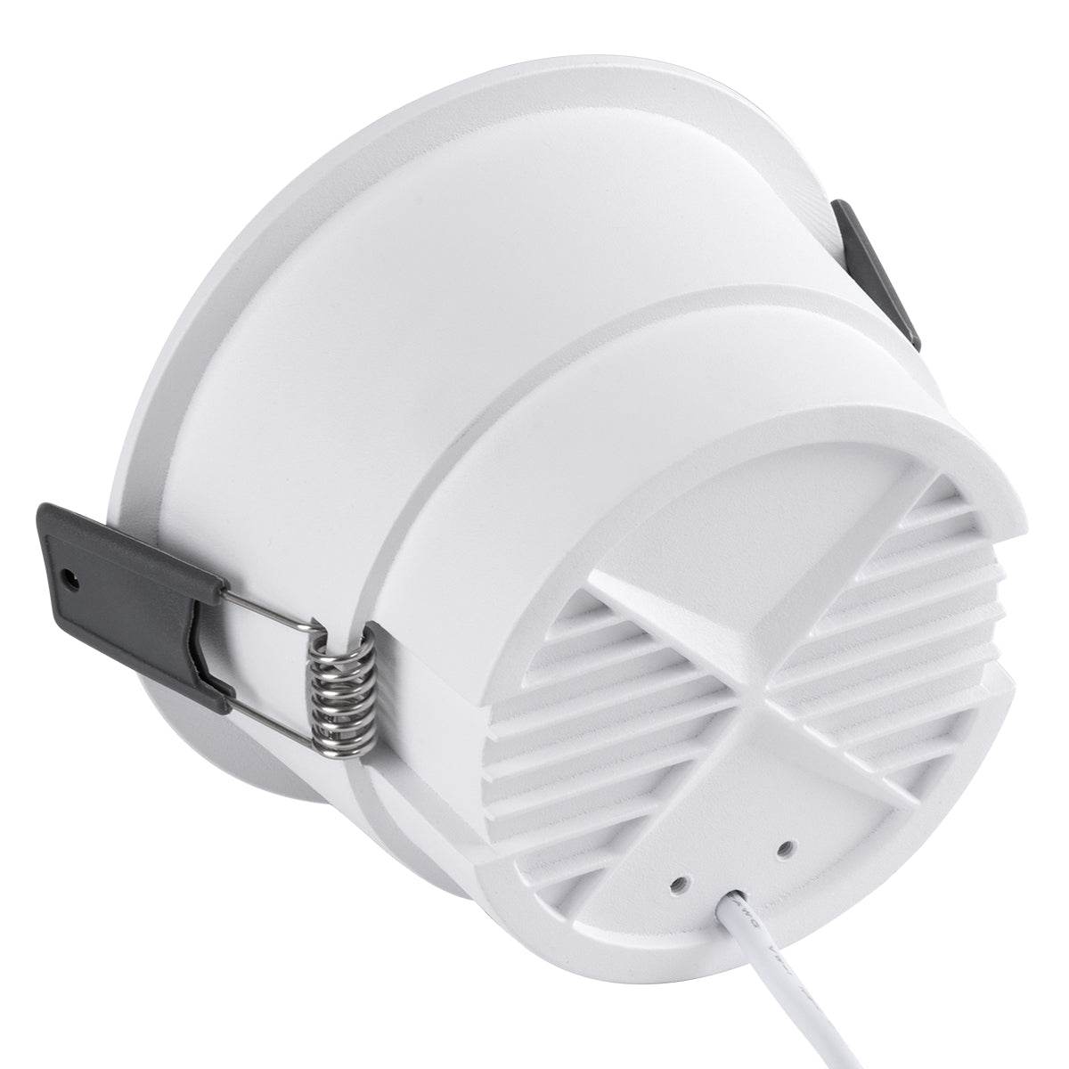 GloboStar® PLUTO-B 60259 Χωνευτό LED Spot Downlight TrimLess Φ10.4cm 15W 1875lm 38° AC 220-240V IP20 Φ10.4 x Υ6.5cm - Στρόγγυλο - Λευκό με Μαύρο Κάτοπτρο & Anti-Glare HoneyComb - Θερμό Λευκό 2700K - Bridgelux COB - 5 Years Warranty - ledmania.gr