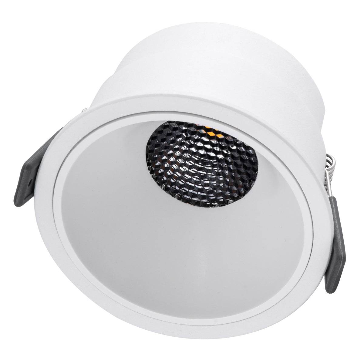 GloboStar® PLUTO-B 60260 Χωνευτό LED Spot Downlight TrimLess Φ10.4cm 15W 1950lm 38° AC 220-240V IP20 Φ10.4 x Υ6.5cm - Στρόγγυλο - Λευκό & Anti-Glare HoneyComb - Φυσικό Λευκό 4500K - Bridgelux COB - 5 Years Warranty - ledmania.gr