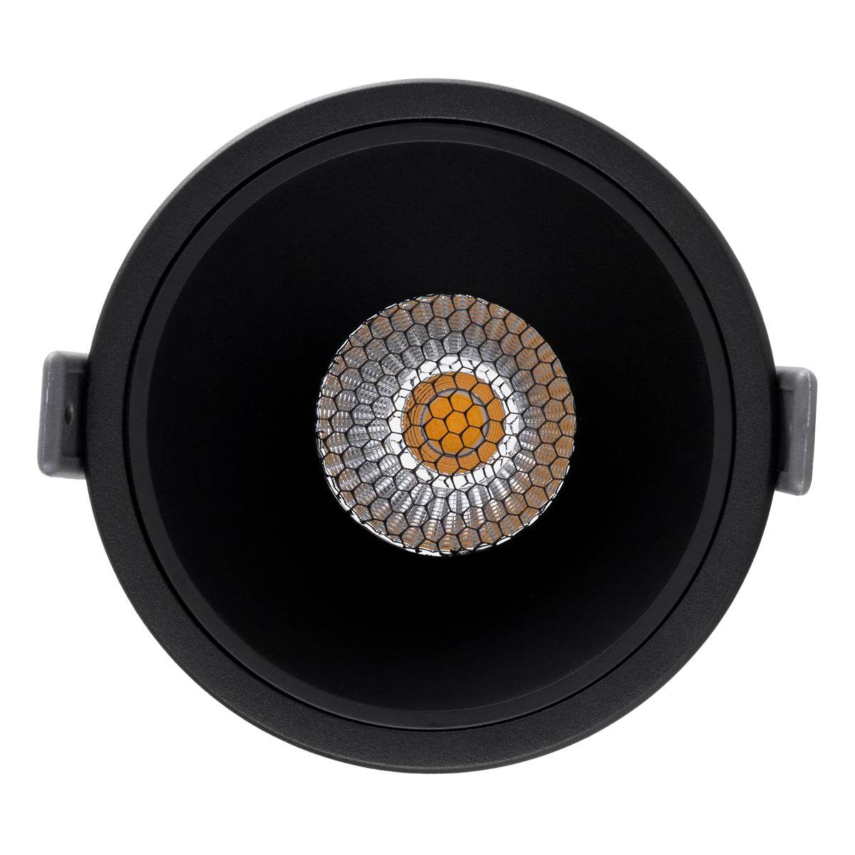 GloboStar® PLUTO-B 60262 Χωνευτό LED Spot Downlight TrimLess Φ10.4cm 15W 1950lm 38° AC 220-240V IP20 Φ10.4 x Υ6.5cm - Στρόγγυλο - Μαύρο & Anti-Glare HoneyComb - Φυσικό Λευκό 4500K - Bridgelux COB - 5 Years Warranty - ledmania.gr