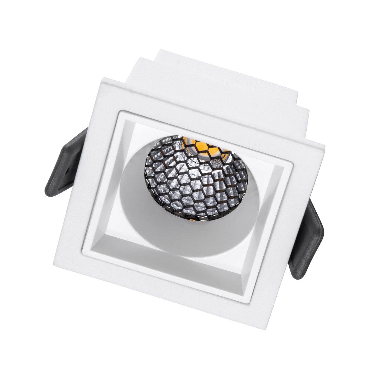 GloboStar® PLUTO-S 60266 Χωνευτό LED Spot Downlight TrimLess Μ6.4xΠ6.4cm 7W 910lm 38° AC 220-240V IP20 Μ6.4 x Π6.4 x Υ4.9cm - Τετράγωνο - Λευκό & Anti-Glare HoneyComb - Φυσικό Λευκό 4500K - Bridgelux COB - 5 Years Warranty - ledmania.gr