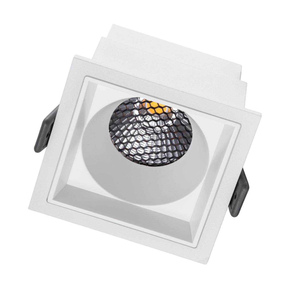 GloboStar® PLUTO-M 60272 Χωνευτό LED Spot Downlight TrimLess Μ8.4xΠ8.4cm 10W 1300lm 38° AC 220-240V IP20 Μ8.4 x Π8.4 x Υ5.9cm - Τετράγωνο - Λευκό & Anti-Glare HoneyComb - Φυσικό Λευκό 4500K - Bridgelux COB - 5 Years Warranty - ledmania.gr