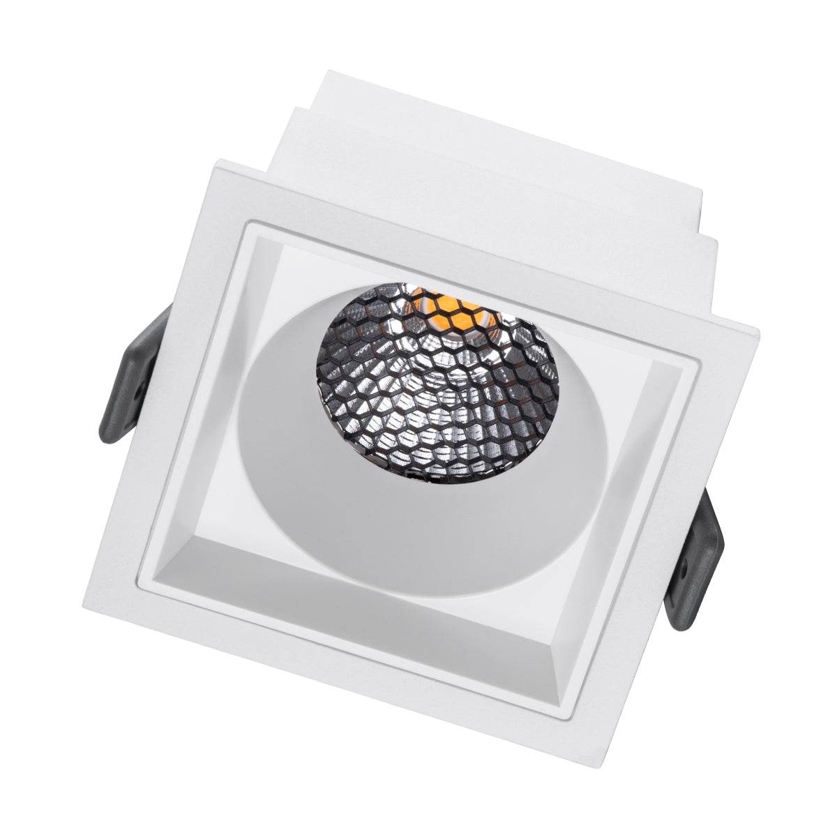 GloboStar® PLUTO-M 60273 Χωνευτό LED Spot Downlight TrimLess Μ8.4xΠ8.4cm 10W 1250lm 38° AC 220-240V IP20 Μ8.4 x Π8.4 x Υ5.9cm - Τετράγωνο - Λευκό & Anti-Glare HoneyComb - Θερμό Λευκό 2700K - Bridgelux COB - 5 Years Warranty - ledmania.gr