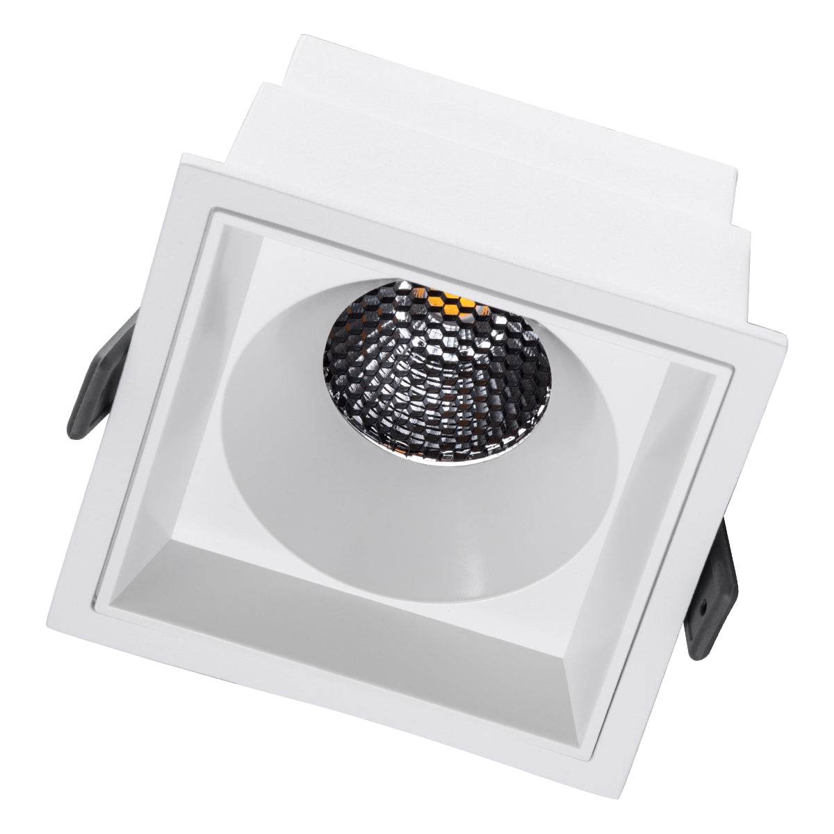 GloboStar® PLUTO-B 60278 Χωνευτό LED Spot Downlight TrimLess Μ10.4xΠ10.4cm 15W 1950lm 38° AC 220-240V IP20 Μ10.4 x Π10.4 x Υ6.5cm - Τετράγωνο - Λευκό & Anti-Glare HoneyComb - Φυσικό Λευκό 4500K - Bridgelux COB - 5 Years Warranty - ledmania.gr