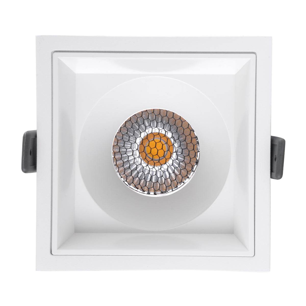 GloboStar® PLUTO-B 60278 Χωνευτό LED Spot Downlight TrimLess Μ10.4xΠ10.4cm 15W 1950lm 38° AC 220-240V IP20 Μ10.4 x Π10.4 x Υ6.5cm - Τετράγωνο - Λευκό & Anti-Glare HoneyComb - Φυσικό Λευκό 4500K - Bridgelux COB - 5 Years Warranty - ledmania.gr