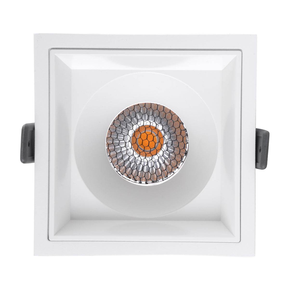 GloboStar® PLUTO-B 60279 Χωνευτό LED Spot Downlight TrimLess Μ10.4xΠ10.4cm 15W 1875lm 38° AC 220-240V IP20 Μ10.4 x Π10.4 x Υ6.5cm - Τετράγωνο - Λευκό & Anti-Glare HoneyComb - Θερμό Λευκό 2700K - Bridgelux COB - 5 Years Warranty - ledmania.gr