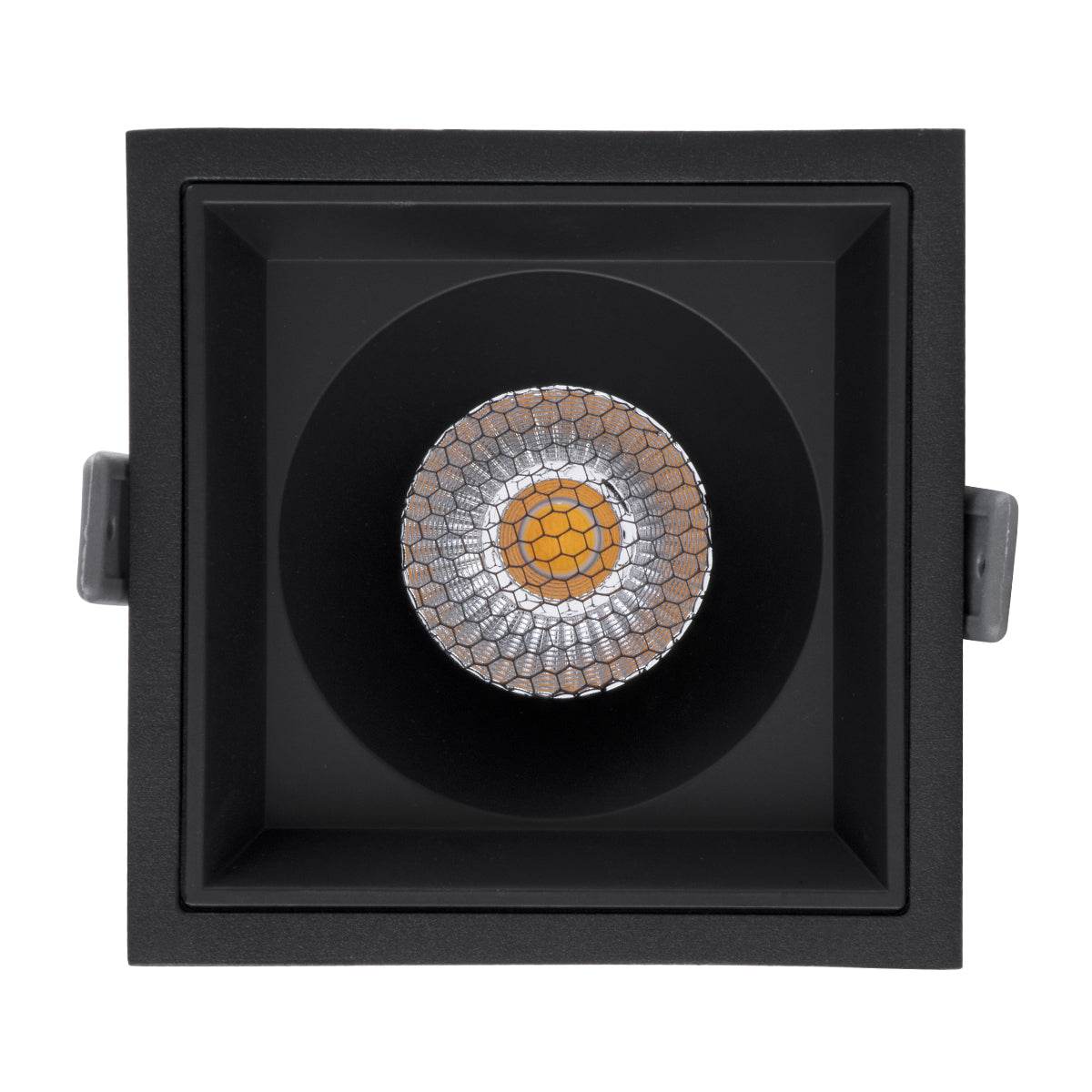 GloboStar® PLUTO-B 60280 Χωνευτό LED Spot Downlight TrimLess Μ10.4xΠ10.4cm 15W 1950lm 38° AC 220-240V IP20 Μ10.4 x Π10.4 x Υ6.5cm - Τετράγωνο - Μαύρο & Anti-Glare HoneyComb - Φυσικό Λευκό 4500K - Bridgelux COB - 5 Years Warranty - ledmania.gr