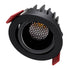GloboStar® LEO-R 60286 Χωνευτό LED Spot Downlight TrimLess Φ8.5cm 10W 1300lm 38° AC 220-240V IP20 Φ8.5 x Υ6.6cm - Στρόγγυλο - Κινούμενο - Μαύρο & Anti-Glare HoneyComb - Φυσικό Λευκό 4500K - Bridgelux COB - 5 Years Warranty - ledmania.gr