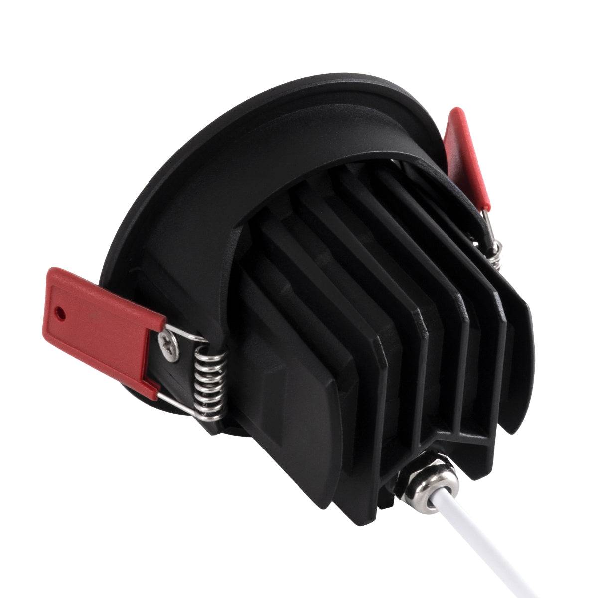 GloboStar® LEO-R 60286 Χωνευτό LED Spot Downlight TrimLess Φ8.5cm 10W 1300lm 38° AC 220-240V IP20 Φ8.5 x Υ6.6cm - Στρόγγυλο - Κινούμενο - Μαύρο & Anti-Glare HoneyComb - Φυσικό Λευκό 4500K - Bridgelux COB - 5 Years Warranty - ledmania.gr