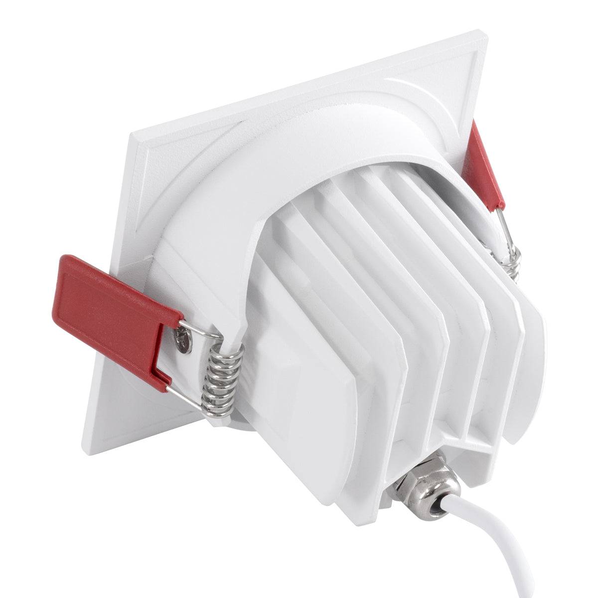 GloboStar® LEO-SQ 60290 Χωνευτό LED Spot Downlight TrimLess Μ8.5xΠ8.5cm 10W 1300lm 38° AC 220-240V IP20 Μ8.5 x Π8.5 x Υ6.6cm - Τετράγωνο - Κινούμενο - Λευκό & Anti-Glare HoneyComb - Φυσικό Λευκό 4500K - Bridgelux COB - 5 Years Warranty - ledmania.gr