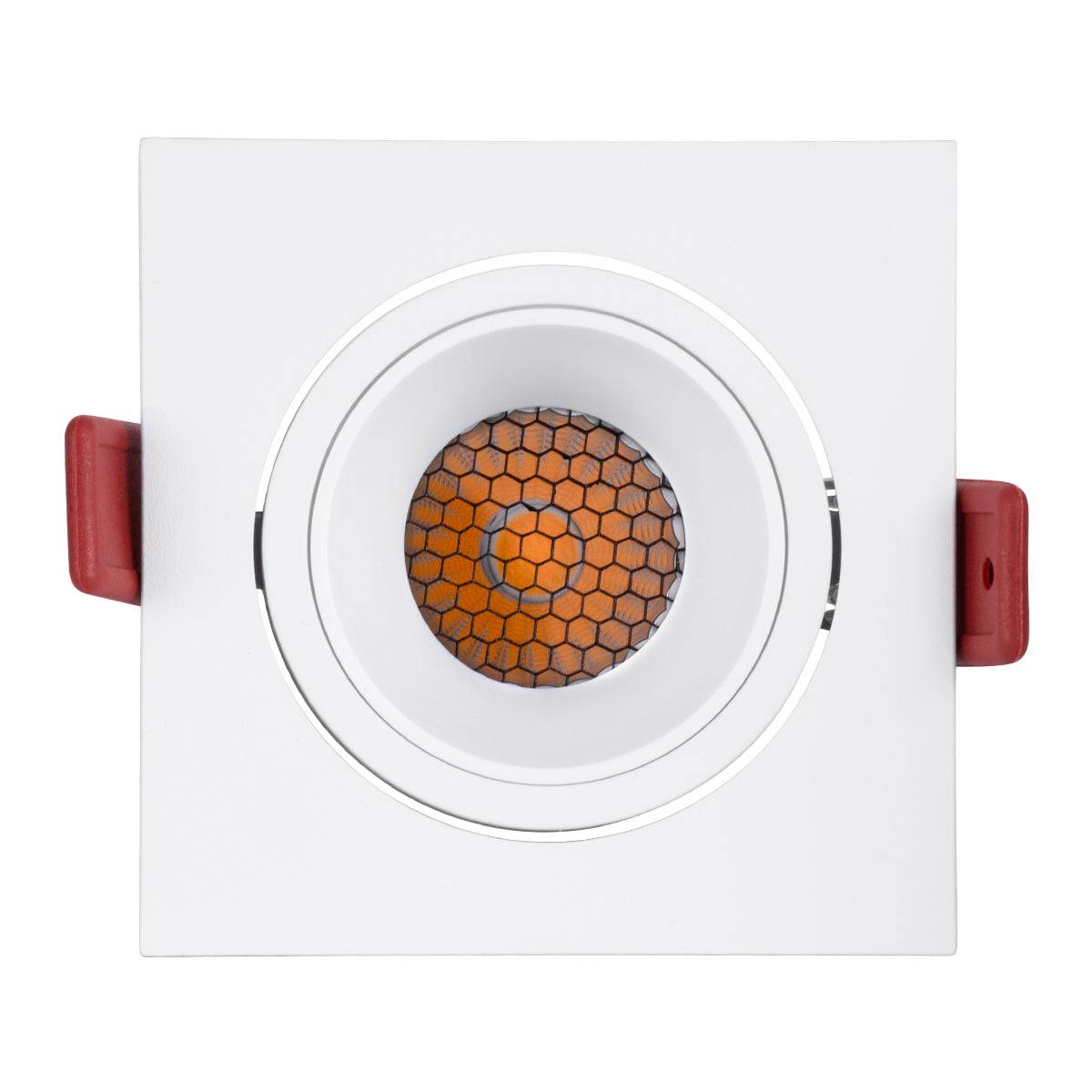 GloboStar® LEO-SQ 60290 Χωνευτό LED Spot Downlight TrimLess Μ8.5xΠ8.5cm 10W 1300lm 38° AC 220-240V IP20 Μ8.5 x Π8.5 x Υ6.6cm - Τετράγωνο - Κινούμενο - Λευκό & Anti-Glare HoneyComb - Φυσικό Λευκό 4500K - Bridgelux COB - 5 Years Warranty - ledmania.gr