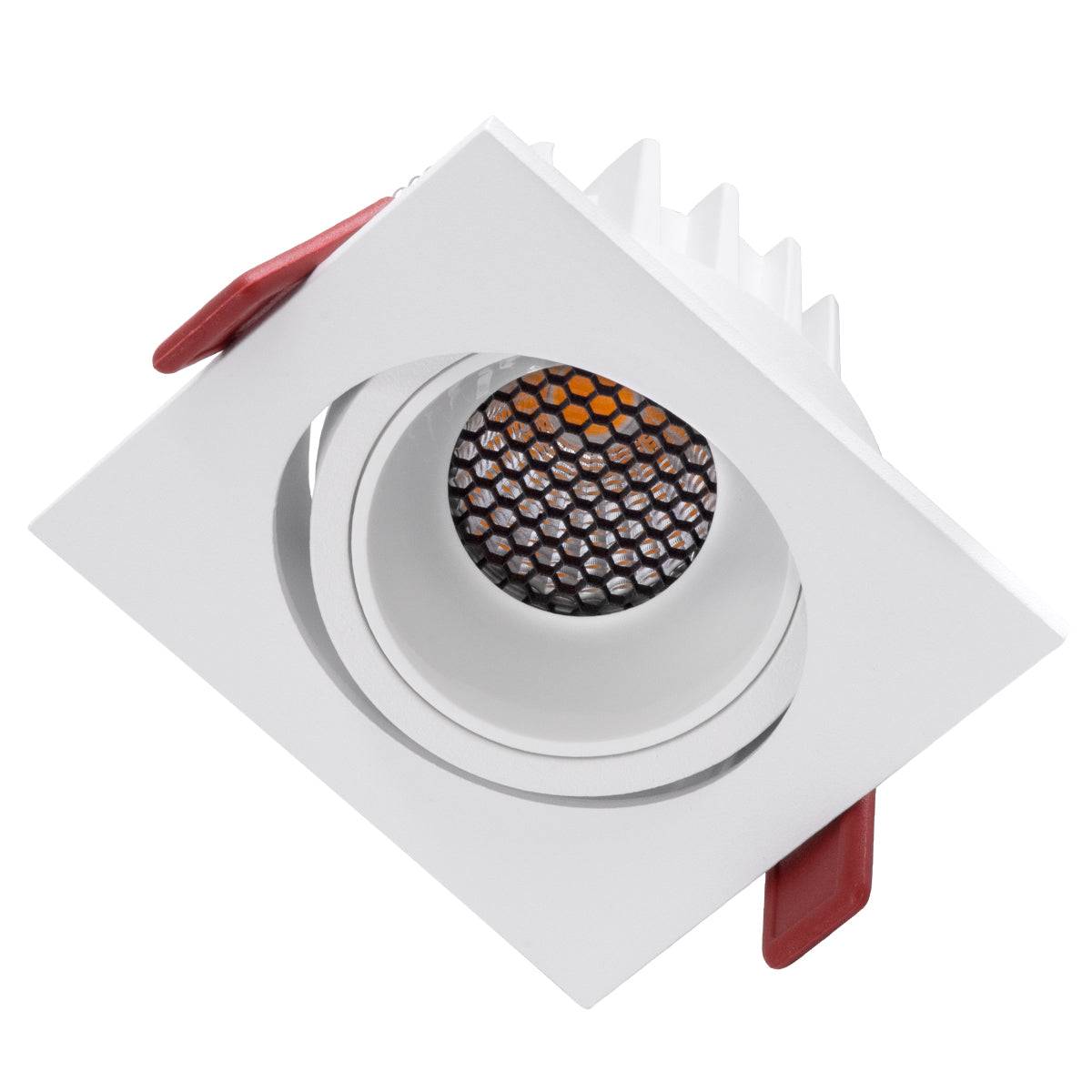 GloboStar® LEO-SQ 60291 Χωνευτό LED Spot Downlight TrimLess Μ8.5xΠ8.5cm 10W 1250lm 38° AC 220-240V IP20 Μ8.5 x Π8.5 x Υ6.6cm - Τετράγωνο - Κινούμενο - Λευκό & Anti-Glare HoneyComb - Θερμό Λευκό 2700K - Bridgelux COB - 5 Years Warranty - ledmania.gr