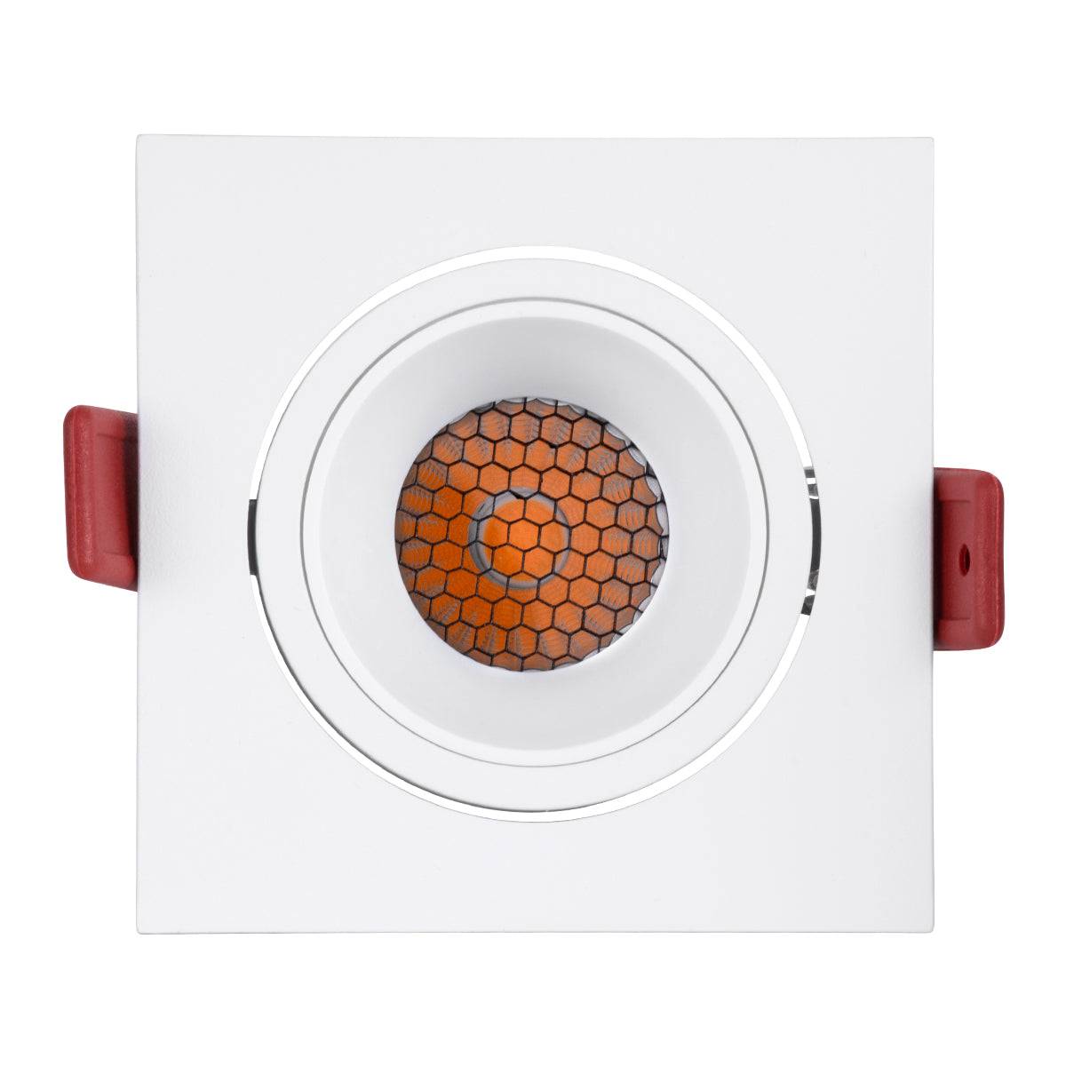 GloboStar® LEO-SQ 60291 Χωνευτό LED Spot Downlight TrimLess Μ8.5xΠ8.5cm 10W 1250lm 38° AC 220-240V IP20 Μ8.5 x Π8.5 x Υ6.6cm - Τετράγωνο - Κινούμενο - Λευκό & Anti-Glare HoneyComb - Θερμό Λευκό 2700K - Bridgelux COB - 5 Years Warranty - ledmania.gr