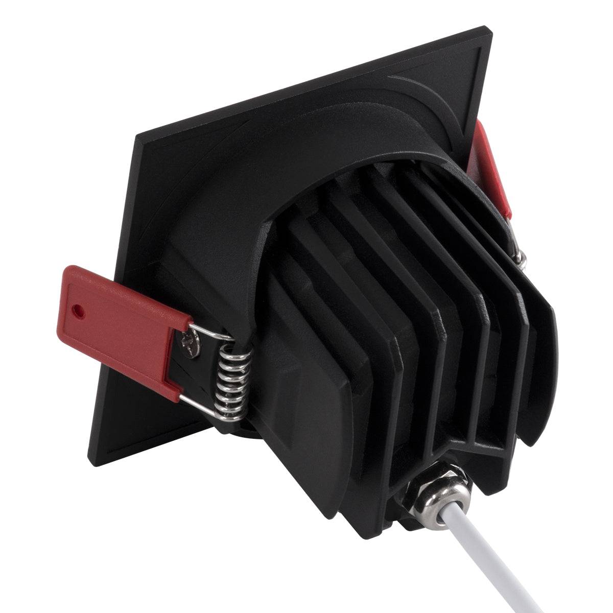 GloboStar® LEO-SQ 60293 Χωνευτό LED Spot Downlight TrimLess Μ8.5xΠ8.5cm 10W 1250lm 38° AC 220-240V IP20 Μ8.5 x Π8.5 x Υ6.6cm - Τετράγωνο - Κινούμενο - Μαύρο & Anti-Glare HoneyComb - Θερμό Λευκό 2700K - Bridgelux COB - 5 Years Warranty - ledmania.gr