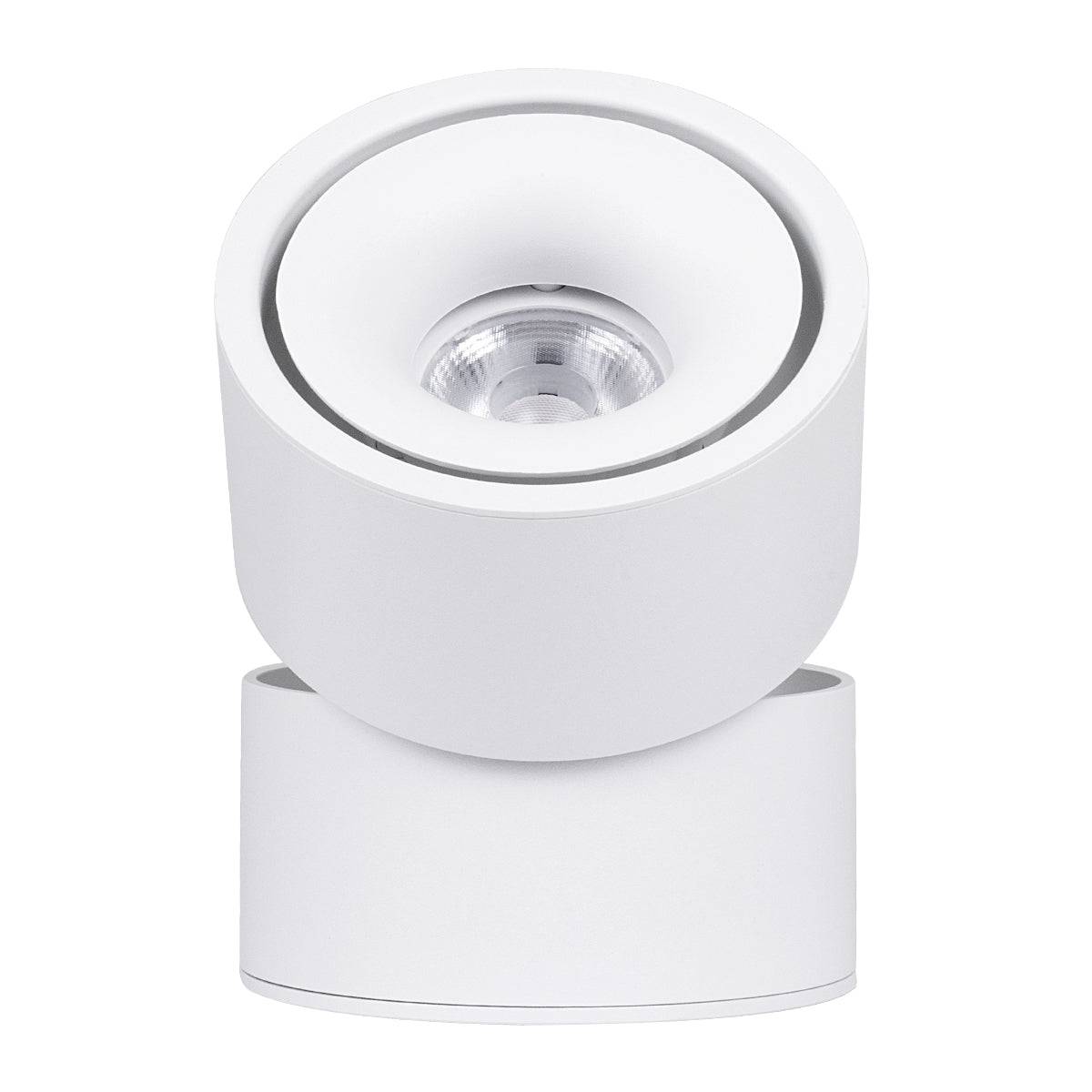 GloboStar® OMEGA-S 60298 Επιφανειακό LED Spot Downlight Φ10cm 12W 1560lm 36° AC 220-240V IP20 Φ10 x Υ10.5cm - Στρόγγυλο - Λευκό - Φυσικό Λευκό 4500K - Bridgelux COB - 5 Years Warranty - ledmania.gr