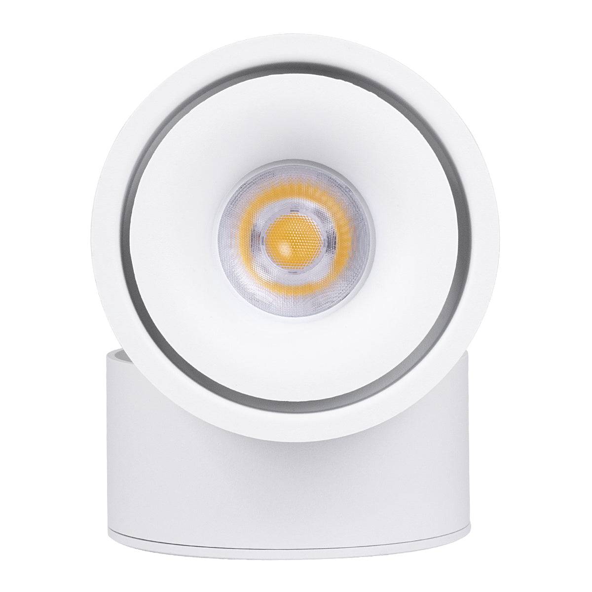 GloboStar® OMEGA-S 60298 Επιφανειακό LED Spot Downlight Φ10cm 12W 1560lm 36° AC 220-240V IP20 Φ10 x Υ10.5cm - Στρόγγυλο - Λευκό - Φυσικό Λευκό 4500K - Bridgelux COB - 5 Years Warranty - ledmania.gr