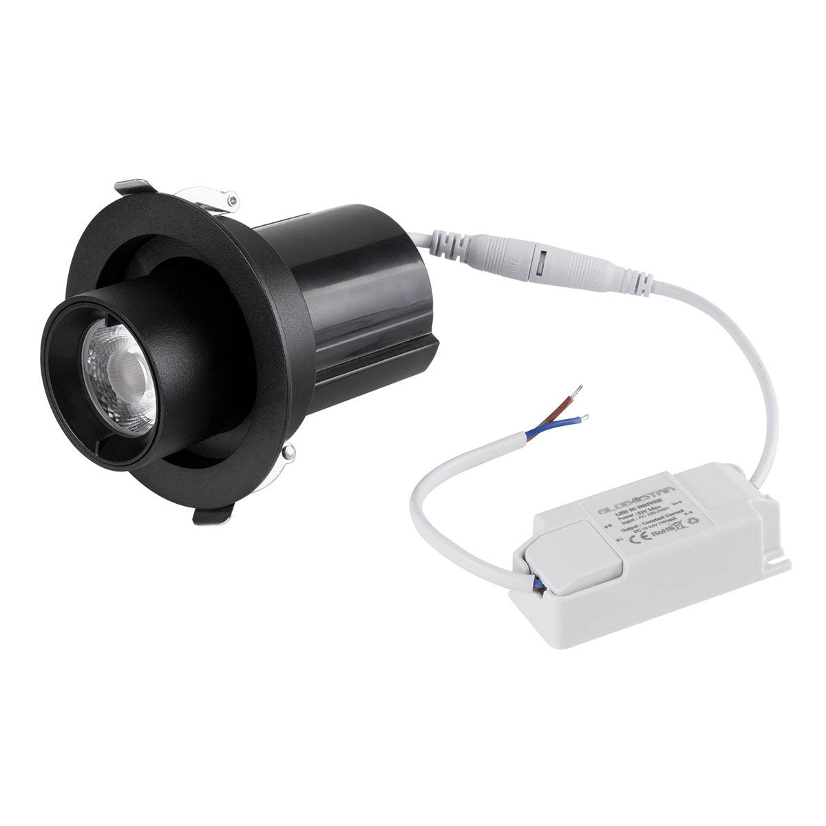 GloboStar® VIRGO-S 60304 Χωνευτό LED Spot Downlight TrimLess Φ9cm 7W 910lm 36° AC 220-240V IP20 Φ9cm x Υ9cm - Στρόγγυλο - Μαύρο - Φυσικό Λευκό 4500K - Bridgelux COB - 5 Years Warranty - ledmania.gr