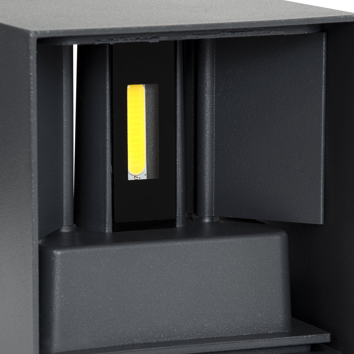 GloboStar® AXIS-S 60567 Φωτιστικό Τοίχου - Απλίκα Αρχιτεκτονικού Φωτισμού Εσωτερικού/Εξωτερικού Χώρου Up & Down LED 10W 1250lm 10 έως 60° AC 220-240V Αδιάβροχο IP65 Μ10 x Π10 x Υ10cm - Ψυχρό Λευκό 6000K - Γκρι Ανθρακί - Bridgelux Chip - 3 Χρόνια Εγγύηση - ledmania.gr