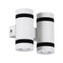 GloboStar® CANNONAL 60578 Φωτιστικό Τοίχου - Απλίκα Αρχιτεκτονικού Φωτισμού Εσωτερικού Χώρου Up & Down LED 20W 2300lm 30° AC 220-240V IP20 Μ12 x Π6.5 x Υ11cm - Θερμό Λευκό 2700K - Λευκό με Μαύρο - Bridgelux Chip - 3 Χρόνια Εγγύηση - ledmania.gr