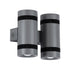 GloboStar® CANNONAL 60579 Φωτιστικό Τοίχου - Απλίκα Αρχιτεκτονικού Φωτισμού Εσωτερικού Χώρου Up & Down LED 20W 2300lm 30° AC 220-240V IP20 Μ12 x Π6.5 x Υ11cm - Θερμό Λευκό 2700K - Γκρι Ανθρακί με Μαύρο - Bridgelux Chip - 3 Χρόνια Εγγύηση - ledmania.gr