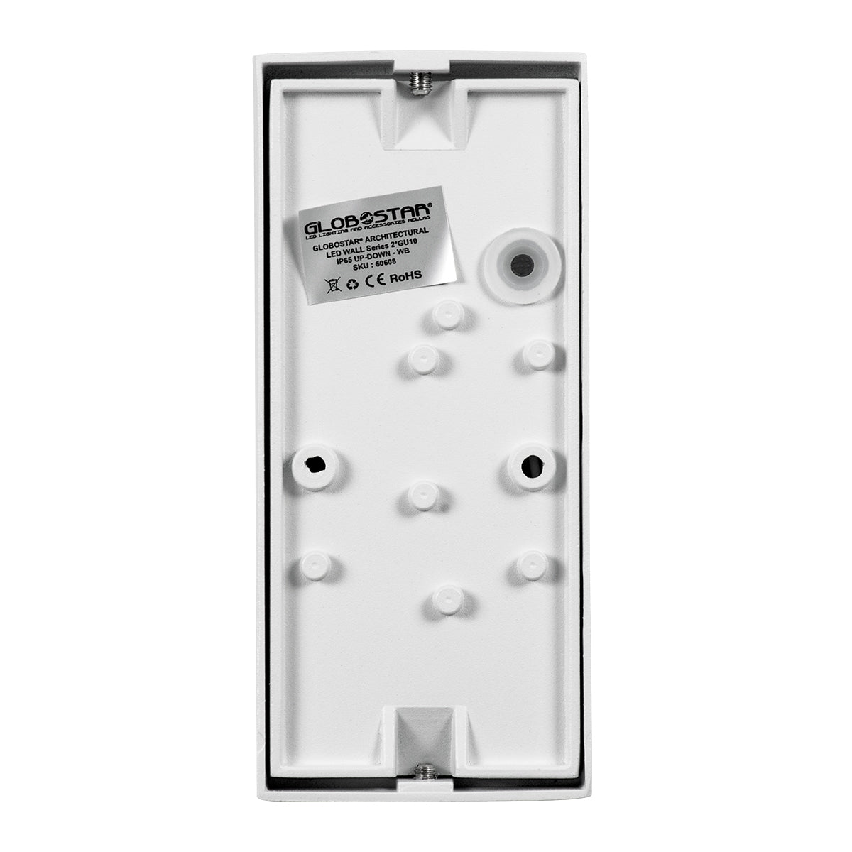 GloboStar® MURANO 60608 Φωτιστικό Τοίχου - Απλίκα Αρχιτεκτονικού Φωτισμού Εξωτερικού Χώρου Up & Down Αλουμινίου με Ντουί 2 x GU10 AC 220-240V Αδιάβροχο IP65 L15 x W8 x H6.8cm - Λευκό - 5 Years Warranty - ledmania.gr