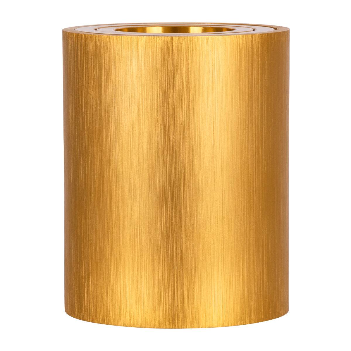 GloboStar® AKIRA 60620 Επιφανειακό Κινούμενο Στρόγγυλο Φωτιστικό Σποτ Αλουμινίου με Ντουί GU10 AC 220-240V IP44 Φ8 x Υ10cm - Χρυσό Βούρτσας - 5 Years Warranty - ledmania.gr