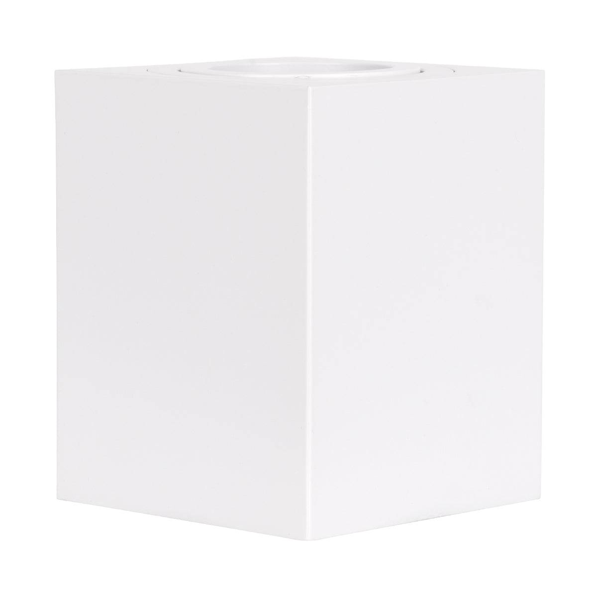 GloboStar® AKIRA 60622 Επιφανειακό Κινούμενο Τετράγωνο Φωτιστικό Σποτ Αλουμινίου με Ντουί GU10 AC 220-240V IP44 Μ8 x Π8 x Υ10cm - Λευκό - 5 Years Warranty - ledmania.gr