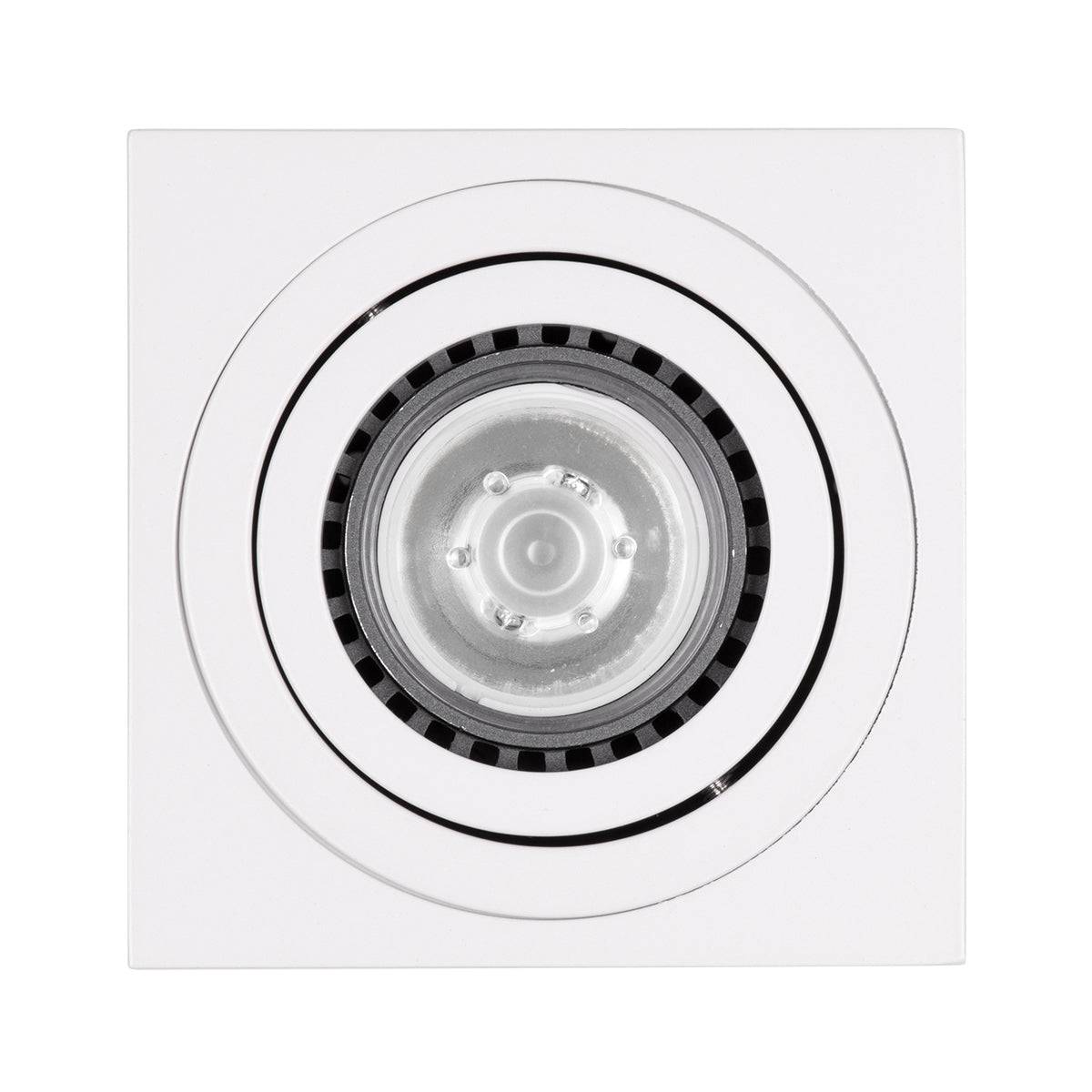 GloboStar® AKIRA 60622 Επιφανειακό Κινούμενο Τετράγωνο Φωτιστικό Σποτ Αλουμινίου με Ντουί GU10 AC 220-240V IP44 Μ8 x Π8 x Υ10cm - Λευκό - 5 Years Warranty - ledmania.gr