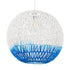 GloboStar® SANTOR 00729 Vintage Κρεμαστό Φωτιστικό Οροφής Μονόφωτο Λευκό - Μπλε Καμπάνα με Σχοινί Φ50 x Υ50cm - ledmania.gr