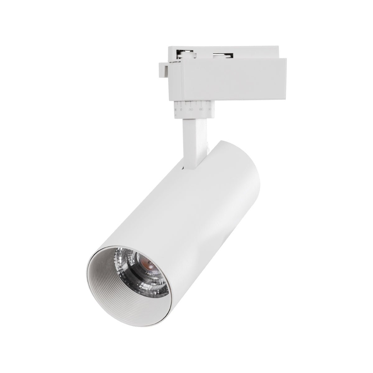 GloboStar® LUGANO 60807 Μονοφασικό Φωτιστικό Σποτ Ράγας LED 20W 2500lm 36° Acrylic HQ LENS AC 220-240V IP20 Φ6.5 x Υ22cm Φυσικό Λευκό 4500K - EUROTRACK® System 1L+1N - Λευκό - Bridgelux Chip - TÜV Certified Driver - 5 Χρόνια Εγγύηση - ledmania.gr