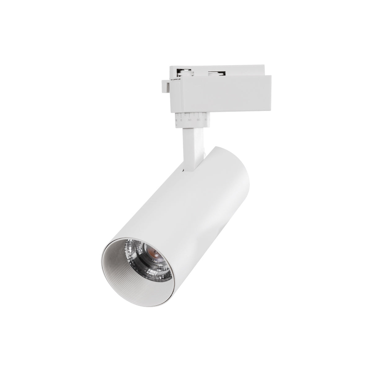 GloboStar® LUGANO 60808 Μονοφασικό Φωτιστικό Σποτ Ράγας LED 20W 2400lm 36° Acrylic HQ LENS AC 220-240V IP20 Φ6.5 x Υ22cm Θερμό Λευκό 2700K - EUROTRACK® System 1L+1N - Λευκό - Bridgelux Chip - TÜV Certified Driver - 5 Χρόνια Εγγύηση - ledmania.gr