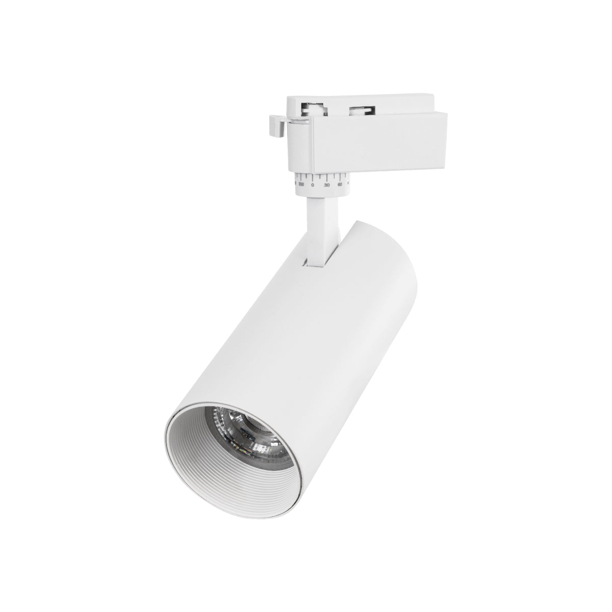 GloboStar® LUGANO 60813 Μονοφασικό Φωτιστικό Σποτ Ράγας LED 30W 3750lm 36° Acrylic HQ LENS AC 220-240V IP20 Φ7.5 x Υ22.7cm Φυσικό Λευκό 4500K - EUROTRACK® System 1L+1N - Λευκό - Bridgelux Chip - TÜV Certified Driver - 5 Χρόνια Εγγύηση - ledmania.gr