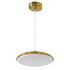 GloboStar® BARON 60886 Κρεμαστή Πλαφονιέρα Οροφής LED CCT 12W 1440lm 120° AC 220-240V - Εναλλαγή Φωτισμού μέσω Διακόπτη On/Off All In One Ψυχρό 6000k+Φυσικό 4500k+Θερμό 2700k Φ25 x Υ8cm - Χρυσό Πλατίνα - 3 Years Warranty - ledmania.gr