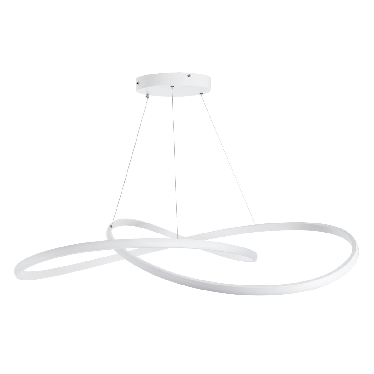 GloboStar® DEXTER 60918 Κρεμαστό Φωτιστικό Οροφής Design LED CCT 120W 13440lm 300° AC 220-240V - Εναλλαγή Φωτισμού μέσω Τηλεχειριστηρίου All In One Ψυχρό 6000k+Φυσικό 4500k+Θερμό 2700k Dimmable Φ103cm - Λευκό - 3 Years Warranty - ledmania.gr