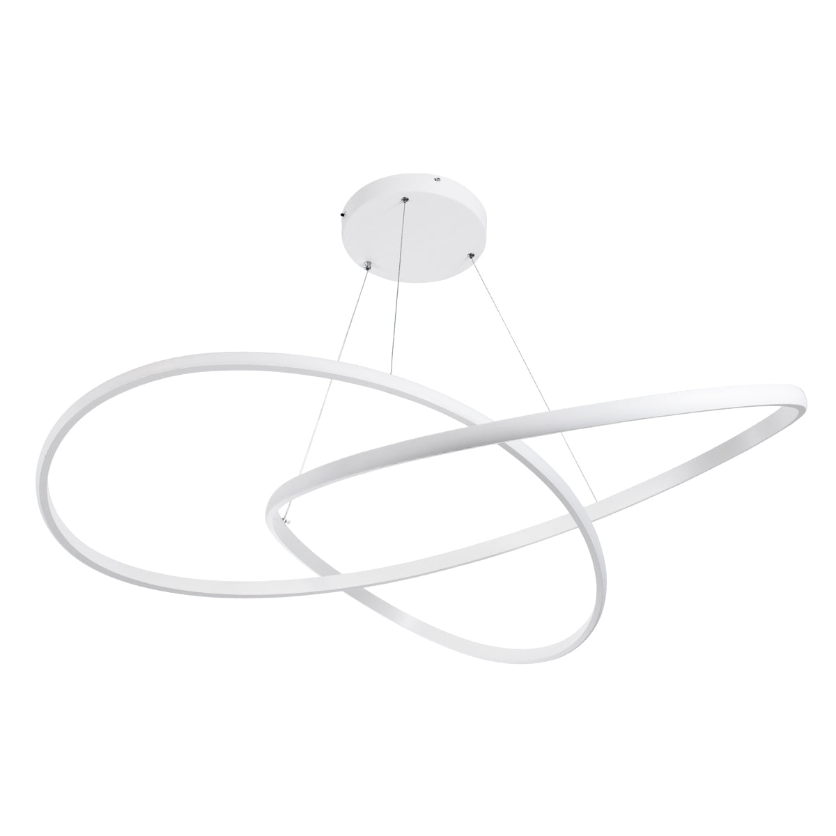 GloboStar® DEXTER 60918 Κρεμαστό Φωτιστικό Οροφής Design LED CCT 120W 13440lm 300° AC 220-240V - Εναλλαγή Φωτισμού μέσω Τηλεχειριστηρίου All In One Ψυχρό 6000k+Φυσικό 4500k+Θερμό 2700k Dimmable Φ103cm - Λευκό - 3 Years Warranty - ledmania.gr