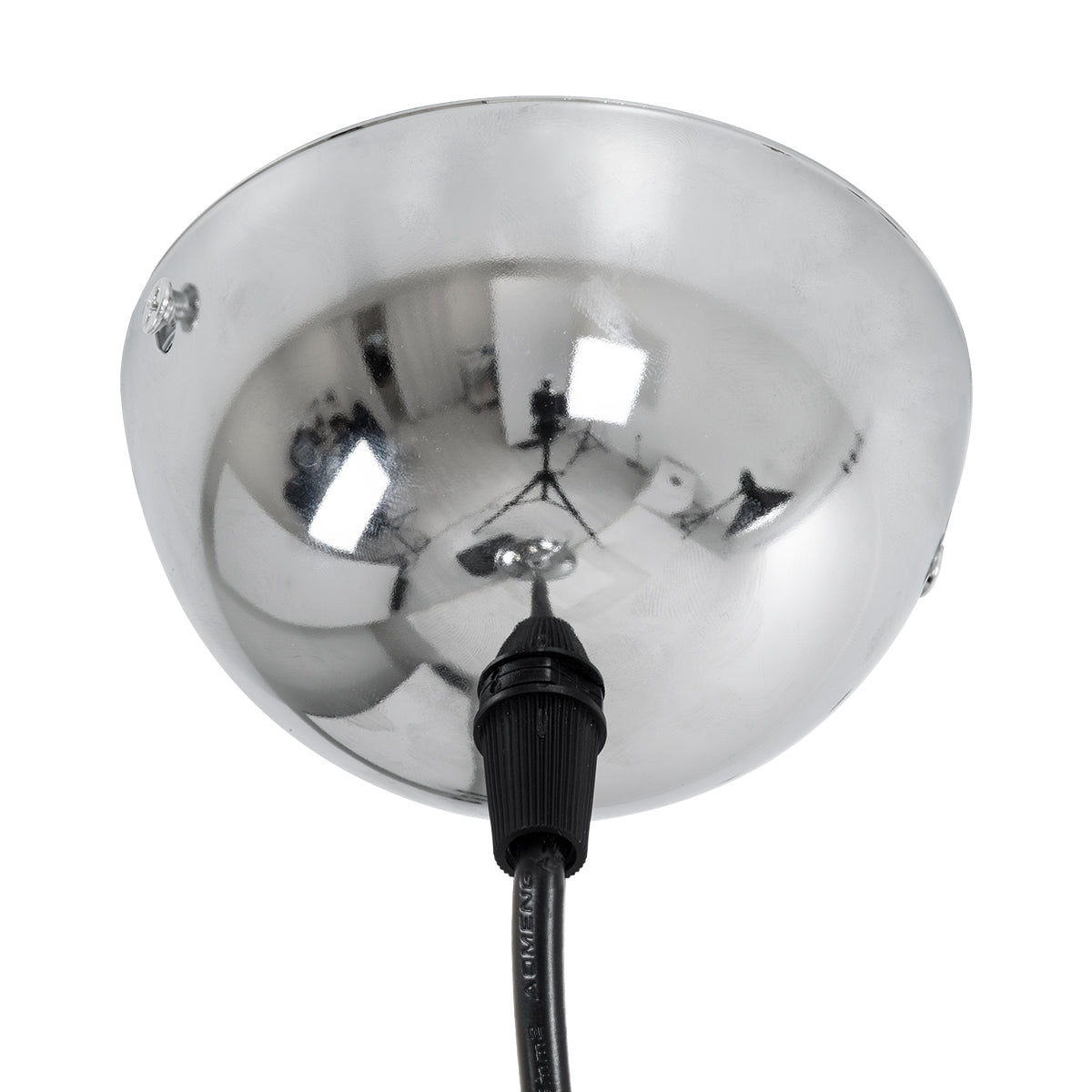 GloboStar® GLASSO 60928 Μοντέρνο Κρεμαστό Φωτιστικό Οροφής Μονόφωτο 1 x E27 Φιμέ Καθρεπτιζέ Νίκελ Γυάλινη Μπάλα με Μεταλλικό Επιχρωμιωμένο Σώμα Φ27 x Υ52cm - ledmania.gr