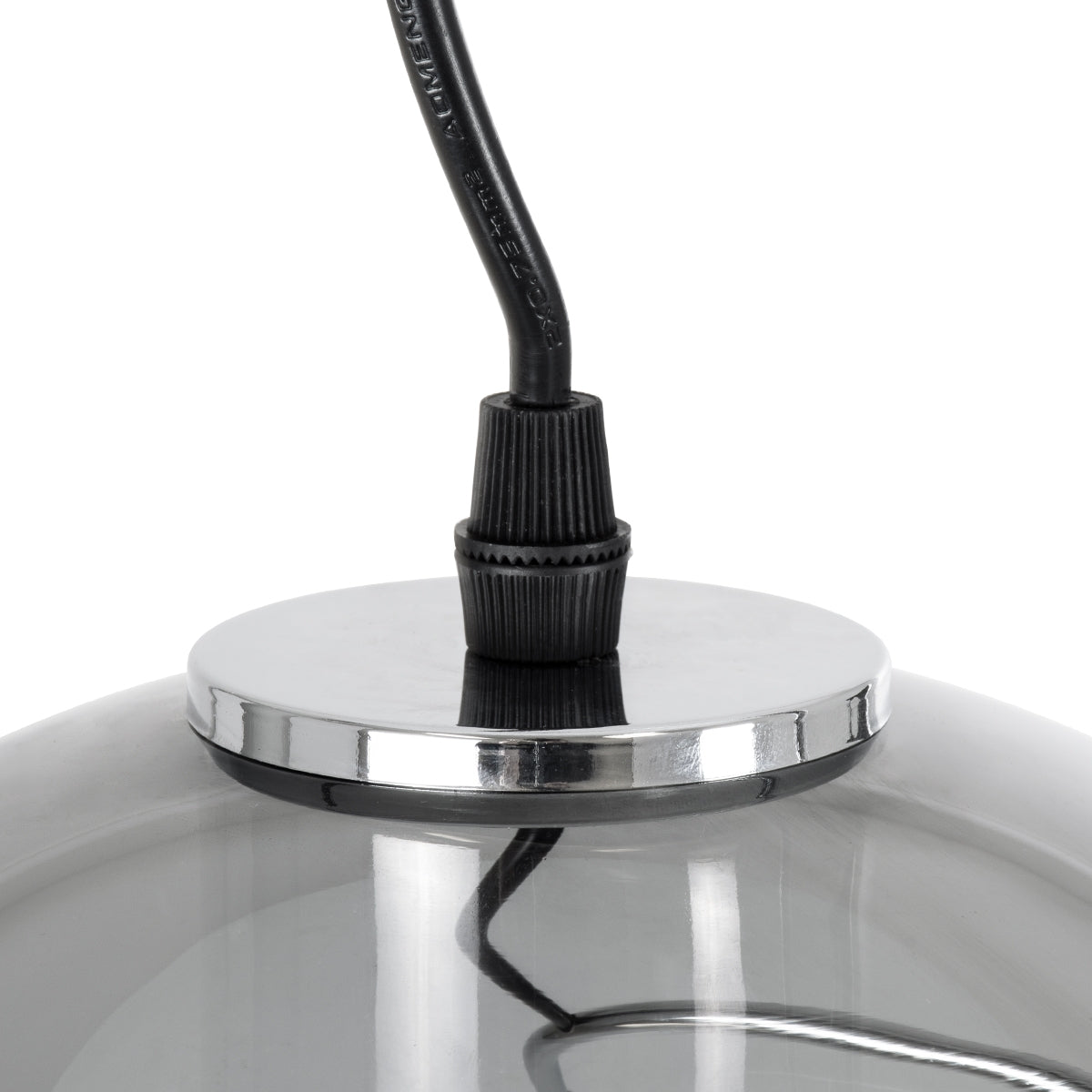 GloboStar® GLASSO 60928 Μοντέρνο Κρεμαστό Φωτιστικό Οροφής Μονόφωτο 1 x E27 Φιμέ Καθρεπτιζέ Νίκελ Γυάλινη Μπάλα με Μεταλλικό Επιχρωμιωμένο Σώμα Φ27 x Υ52cm - ledmania.gr