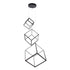 GloboStar® KIBOO-TRIO 60931 Κρεμαστό Φωτιστικό Οροφής Design LED CCT 90W 10350lm 360° AC 220-240V - Εναλλαγή Φωτισμού μέσω Τηλεχειριστηρίου All In One Ψυχρό 6000k+Φυσικό 4500k+Θερμό 2700k Dimmable Μ60 x Π60 x Υ80cm - Μαύρο - 3 Years Warranty - ledmania.gr