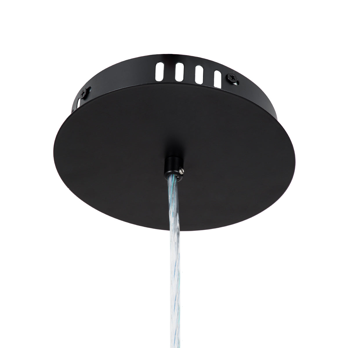 GloboStar® ACRYLICA 60975 Κρεμαστό Φωτιστικό Οροφής Design LED CCT 20W 2240lm 360° AC 220-240V - Εναλλαγή Φωτισμού μέσω Διακόπτη On/Off All In One Ψυχρό 6000k+Φυσικό 4500k+Θερμό 2700k Φ60cm - Μαύρο με Διάφανο Laser Designed Plexiglass - 3 Years Warranty