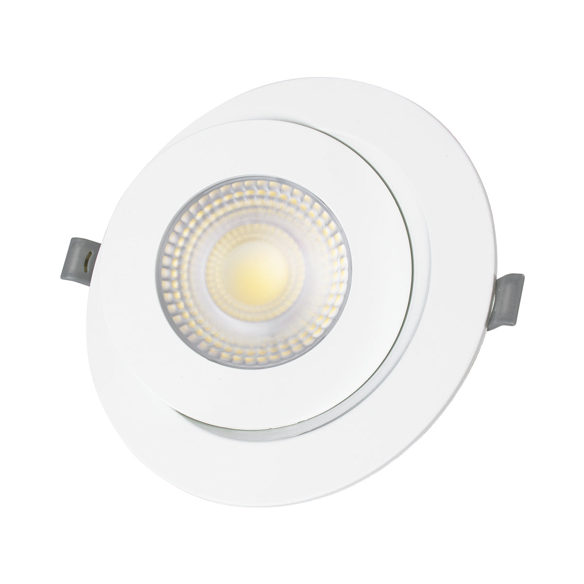 GloboStar® LEXIS JOINT 60988 Χωνευτό LED Κινούμενο Spot Downlight 12W 1200lm 45° AC 220-240V IP44 Φ15.8cm x Υ4.1cm - Στρόγγυλο - Λευκό - Φυσικό Λευκό 4500K - Bridgelux Chip - TÜV Certified Driver - 5 Years Warranty