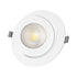 GloboStar® LEXIS JOINT 60988 Χωνευτό LED Κινούμενο Spot Downlight 12W 1200lm 45° AC 220-240V IP44 Φ15.8cm x Υ4.1cm - Στρόγγυλο - Λευκό - Φυσικό Λευκό 4500K - Bridgelux Chip - TÜV Certified Driver - 5 Years Warranty