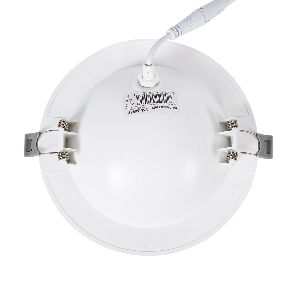 GloboStar® LEXIS JOINT 60988 Χωνευτό LED Κινούμενο Spot Downlight 12W 1200lm 45° AC 220-240V IP44 Φ15.8cm x Υ4.1cm - Στρόγγυλο - Λευκό - Φυσικό Λευκό 4500K - Bridgelux Chip - TÜV Certified Driver - 5 Years Warranty