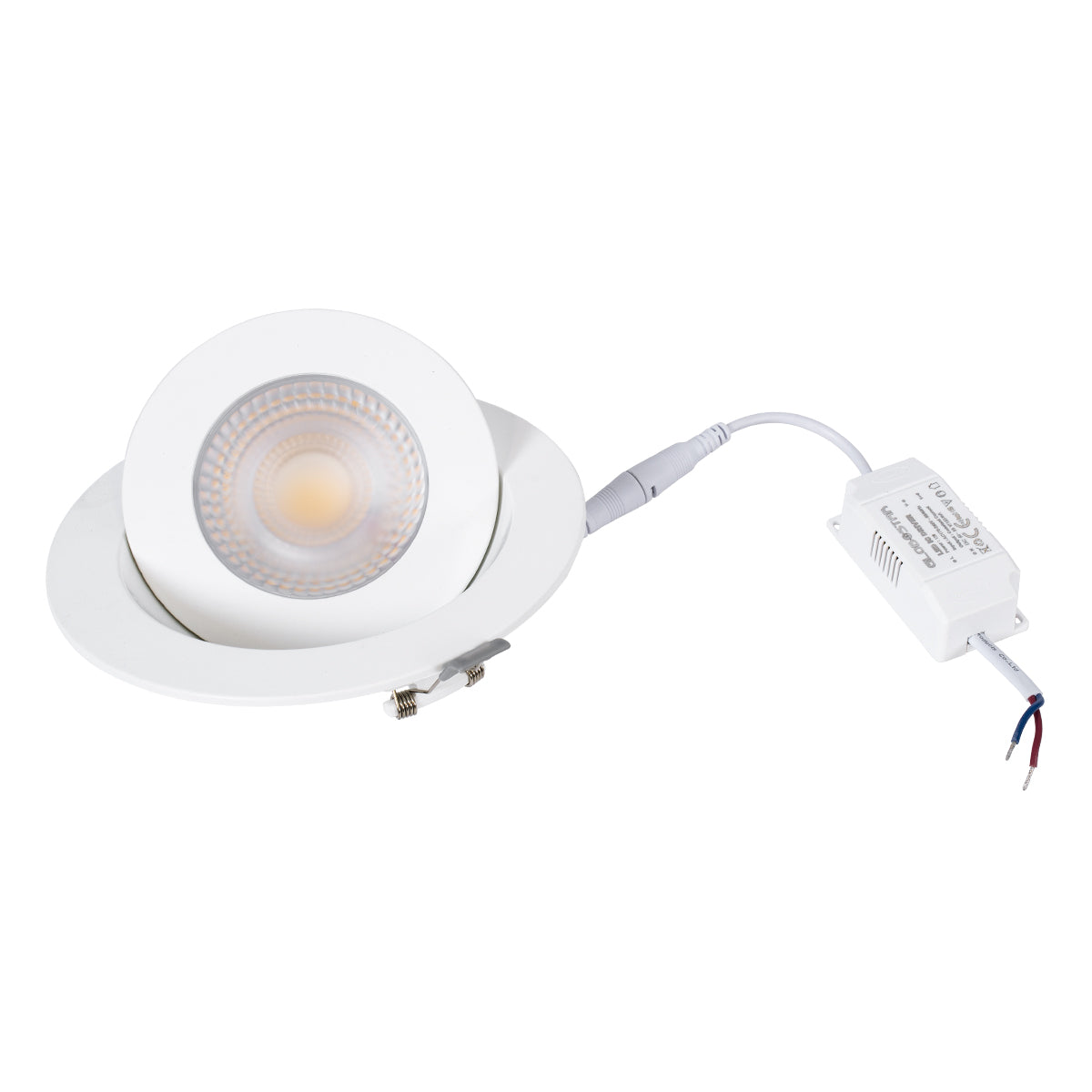 GloboStar® LEXIS JOINT 60989 Χωνευτό LED Κινούμενο Spot Downlight 12W 1140lm 45° AC 220-240V IP44 Φ15.8cm x Υ4.1cm - Στρόγγυλο - Λευκό - Θερμό Λευκό 2700K - Bridgelux Chip - TÜV Certified Driver - 5 Years Warranty