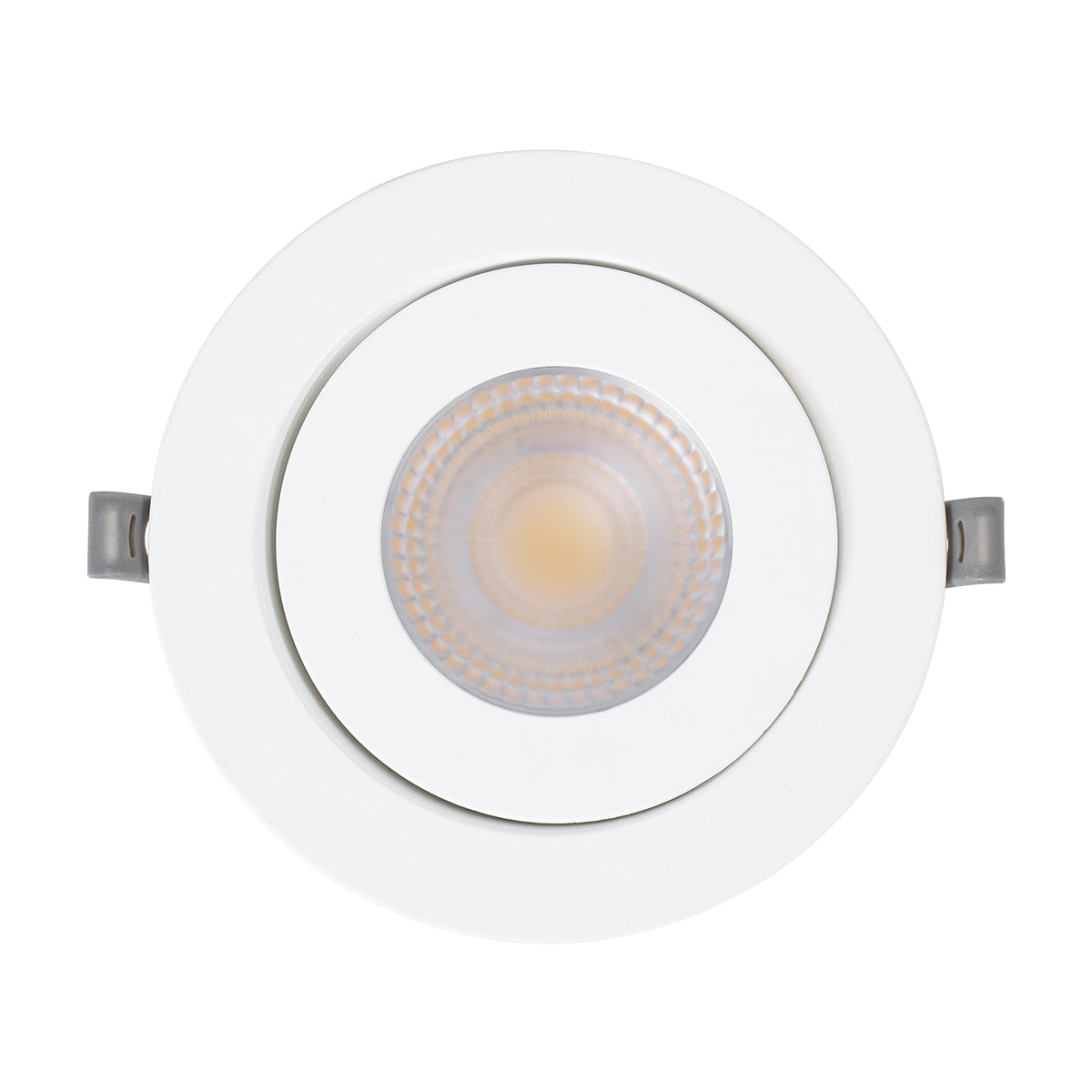 GloboStar® LEXIS JOINT 60989 Χωνευτό LED Κινούμενο Spot Downlight 12W 1140lm 45° AC 220-240V IP44 Φ15.8cm x Υ4.1cm - Στρόγγυλο - Λευκό - Θερμό Λευκό 2700K - Bridgelux Chip - TÜV Certified Driver - 5 Years Warranty