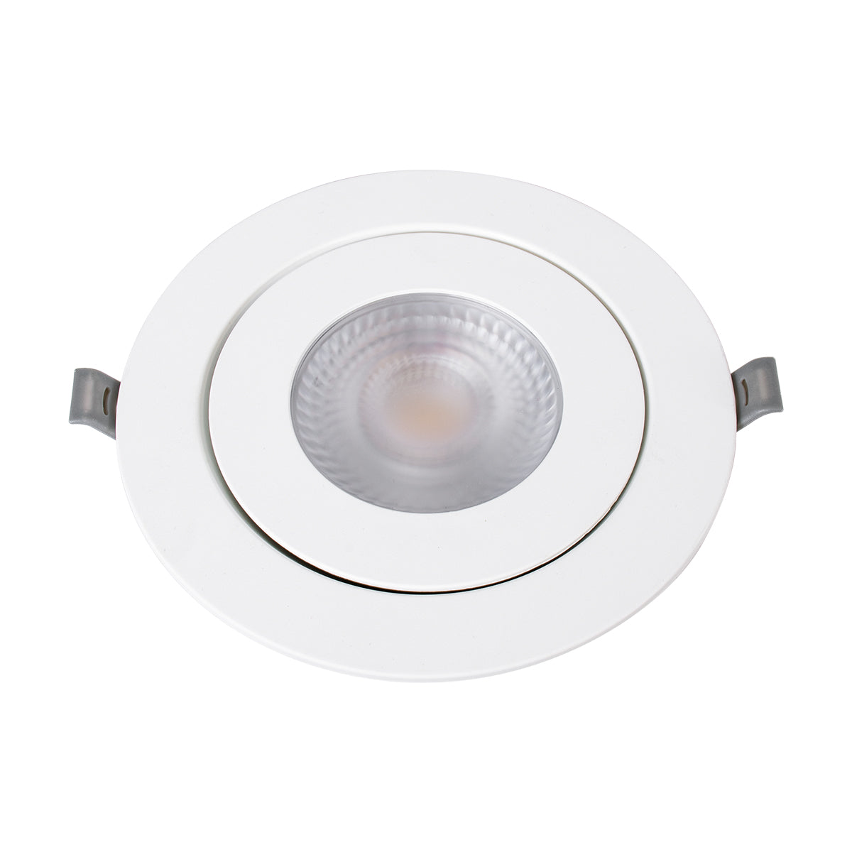 GloboStar® LEXIS JOINT 60989 Χωνευτό LED Κινούμενο Spot Downlight 12W 1140lm 45° AC 220-240V IP44 Φ15.8cm x Υ4.1cm - Στρόγγυλο - Λευκό - Θερμό Λευκό 2700K - Bridgelux Chip - TÜV Certified Driver - 5 Years Warranty