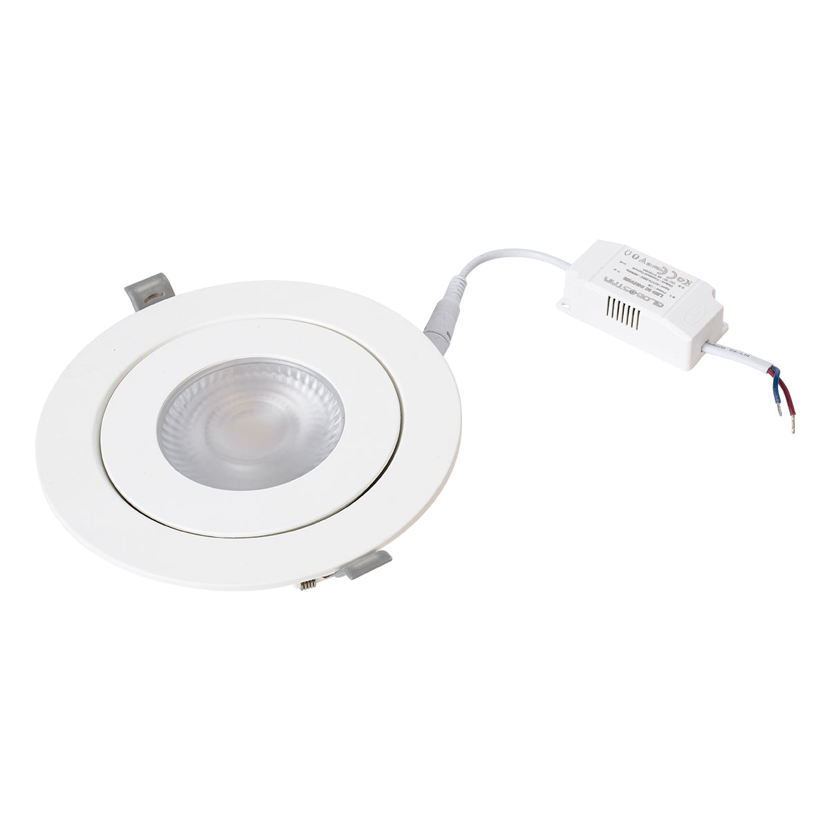 GloboStar® LEXIS JOINT 60989 Χωνευτό LED Κινούμενο Spot Downlight 12W 1140lm 45° AC 220-240V IP44 Φ15.8cm x Υ4.1cm - Στρόγγυλο - Λευκό - Θερμό Λευκό 2700K - Bridgelux Chip - TÜV Certified Driver - 5 Years Warranty